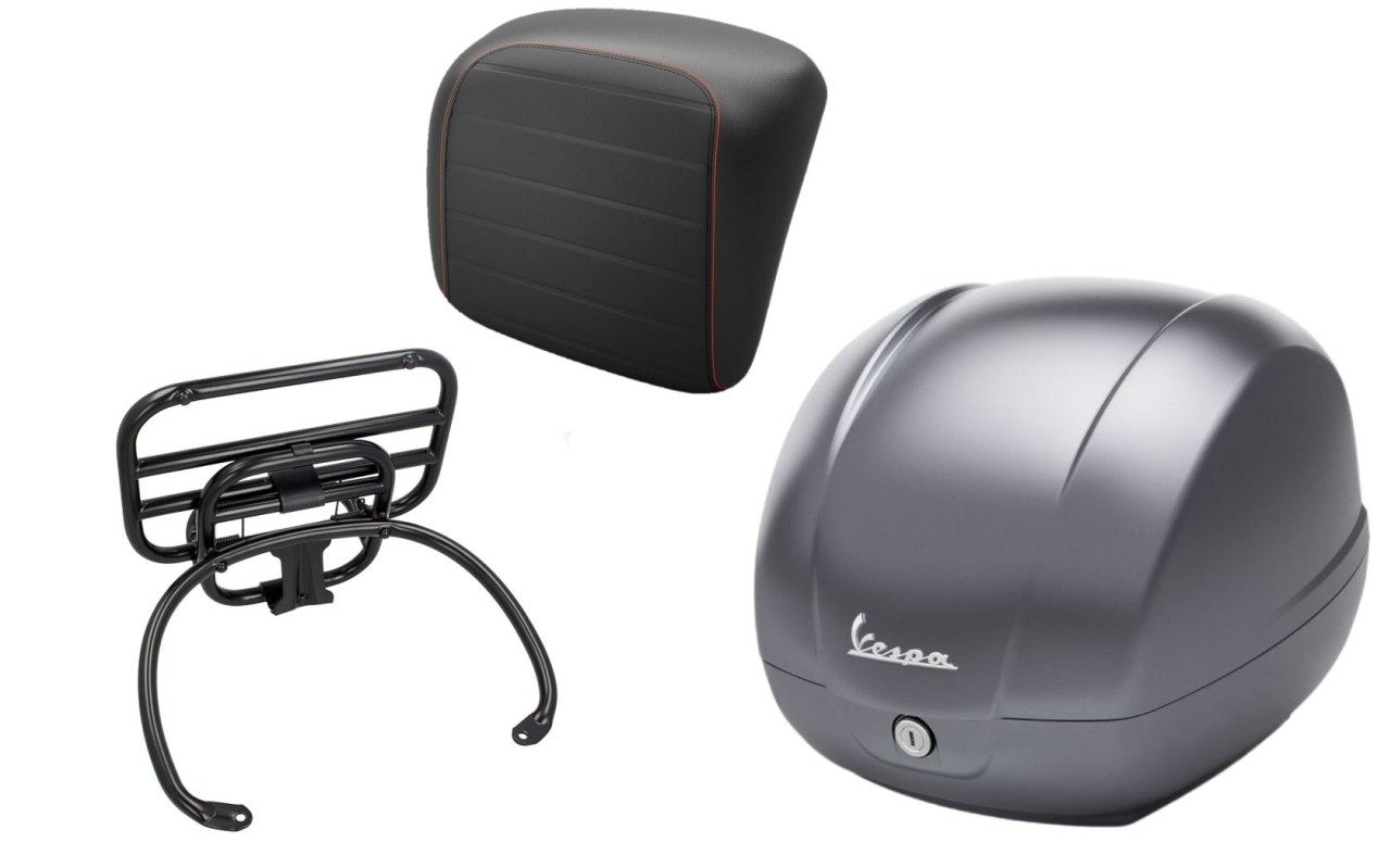 Kit baúl 36L gris titanio (707/C), portaequipajes negro para Vespa GTS 125/300/310
