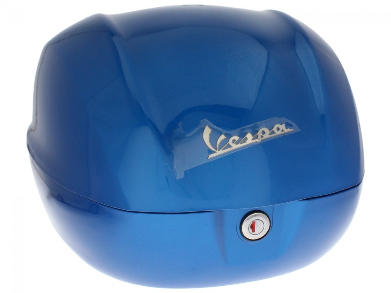 Baúl para Vespa de 32 l, azul claro brillante, 261/A, sin respaldo