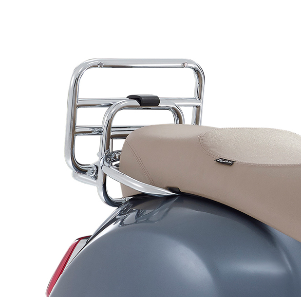 Portaequipajes trasero plegable original cromado para Vespa GTS/GTV