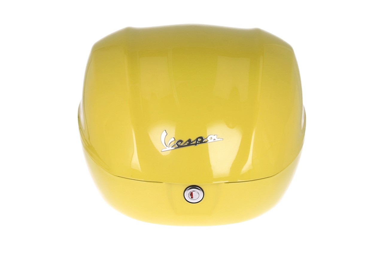 Baúl trasero para Vespa de 32 l, amarillo brillante, L08, sin respaldo