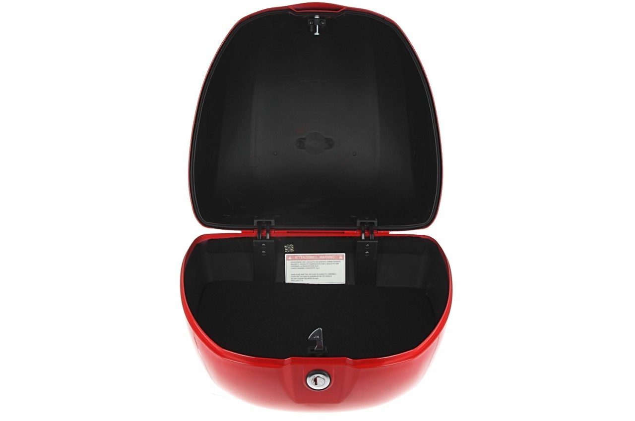 Baúl trasero para Vespa de 32 l, rojo brillante, 894, sin respaldo