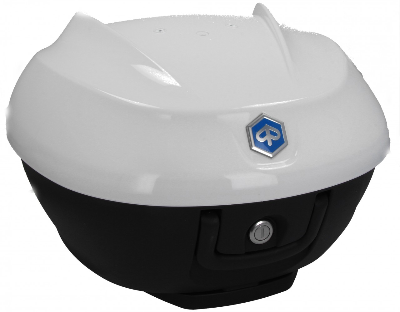 Kit maletín superior 36 l. Blanco Luna 533 Original Piaggio para Beverly HPE (incl. placa de montaje)