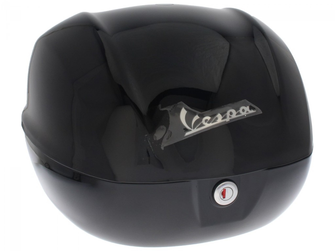 Baúl trasero para Vespa de 32 l, negro brillante, 094, sin respaldo