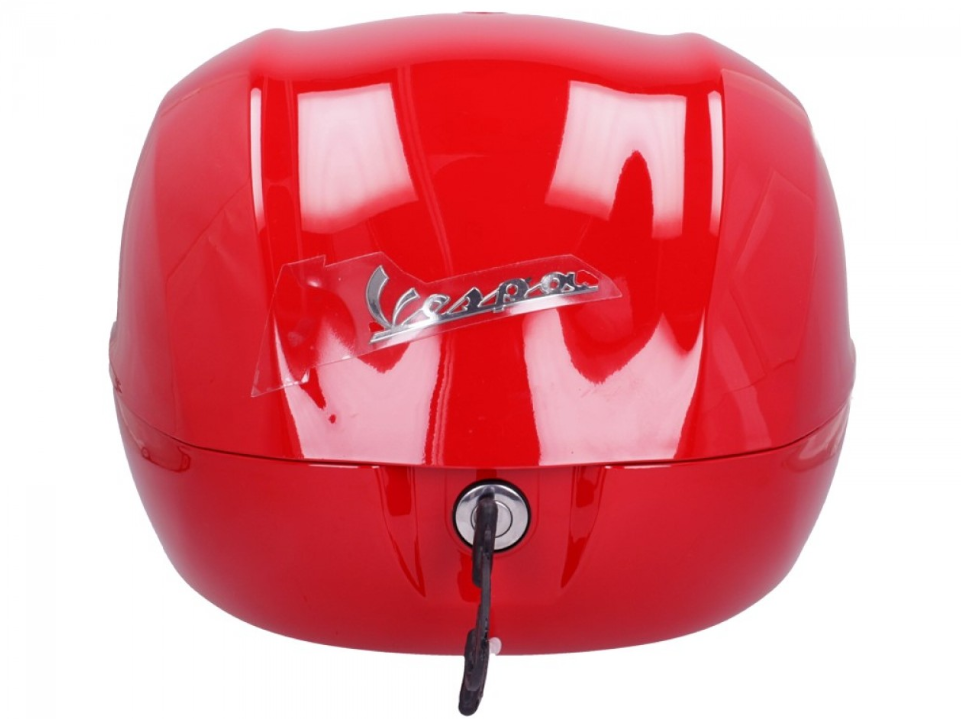 Baúl trasero para Vespa de 32 l, rojo brillante, 894, sin respaldo