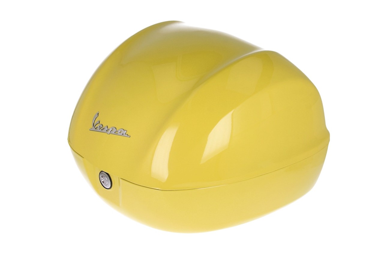 Baúl trasero para Vespa de 32 l, amarillo brillante, L08, sin respaldo