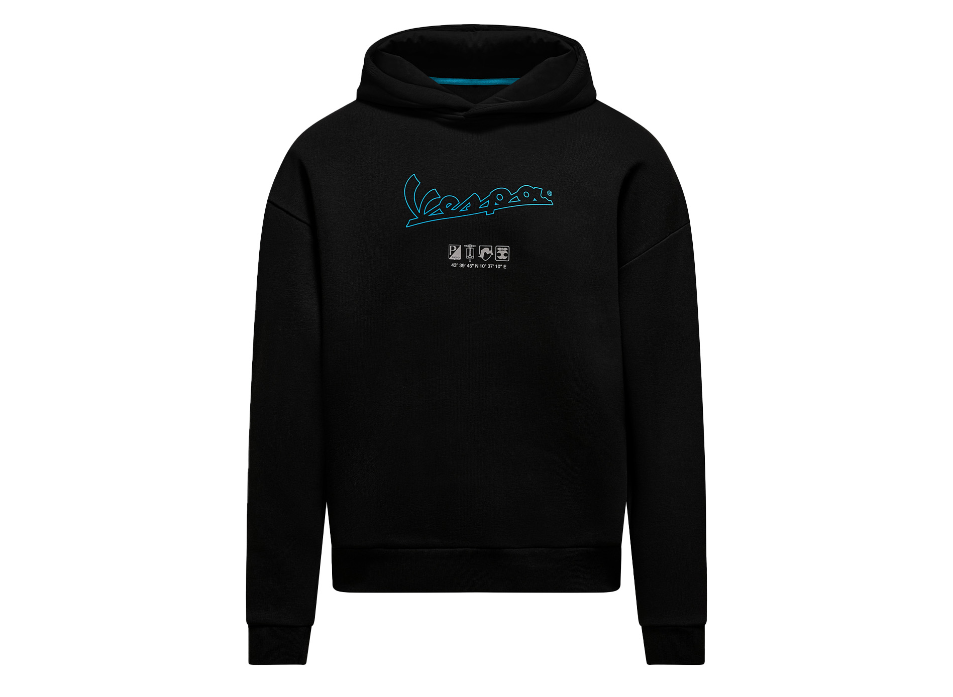 Sudadera Vespa con capucha negra DEC-Collection