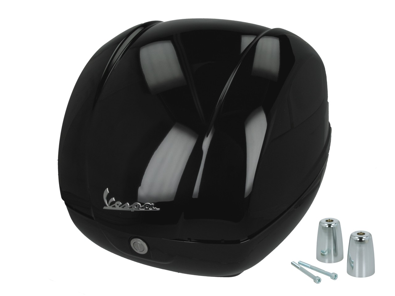 Baúl original de 36 l en negro brillante 094 para Vespa GTS 125/310 y GTV 310