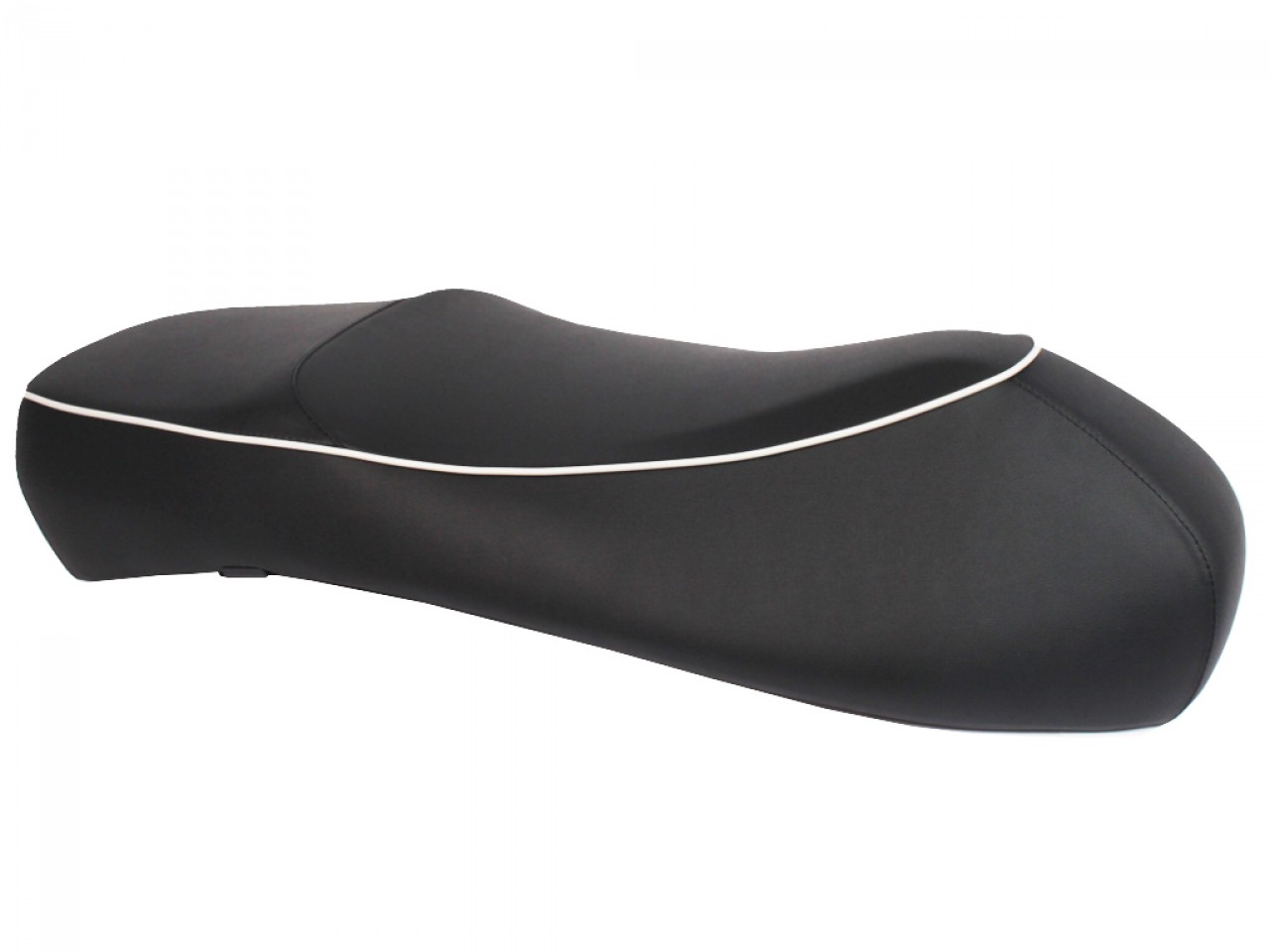 "Asiento doble" Negro con ribete blanco para Vespa GTS