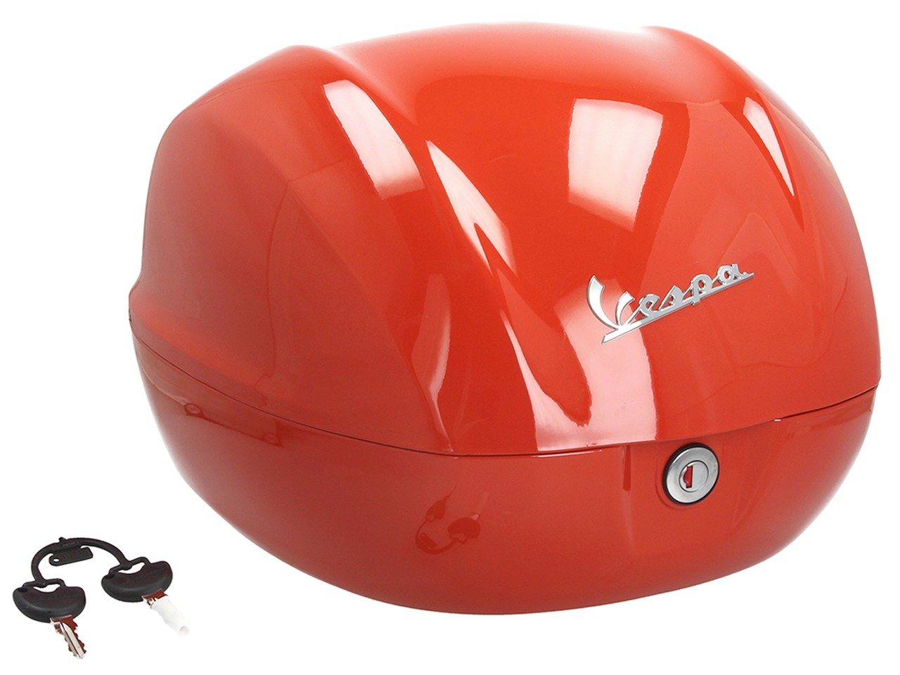 Baúl trasero para Vespa de 32 l, naranja brillante, modelo A11, sin respaldo