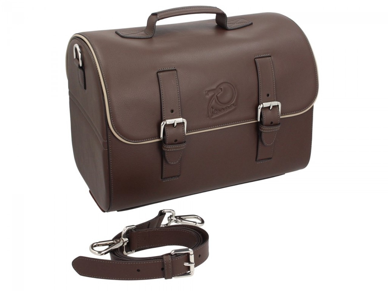 Bolsa de cuero original Vespa versión 70 años - Marrón