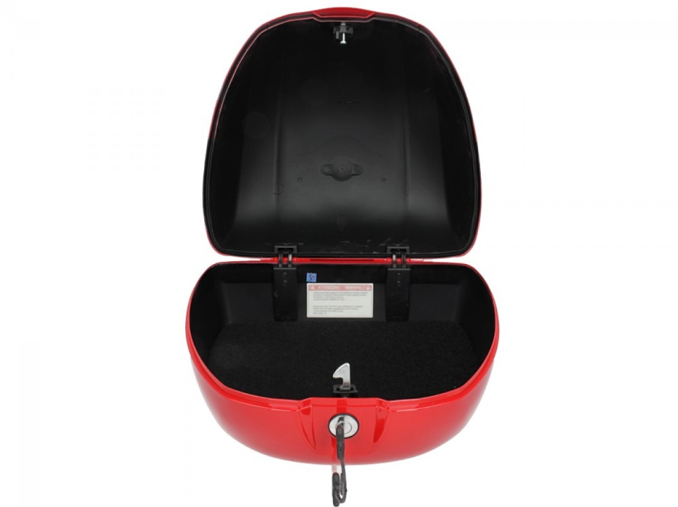 Baúl trasero para Vespa de 32 l, rojo brillante, 894, sin respaldo