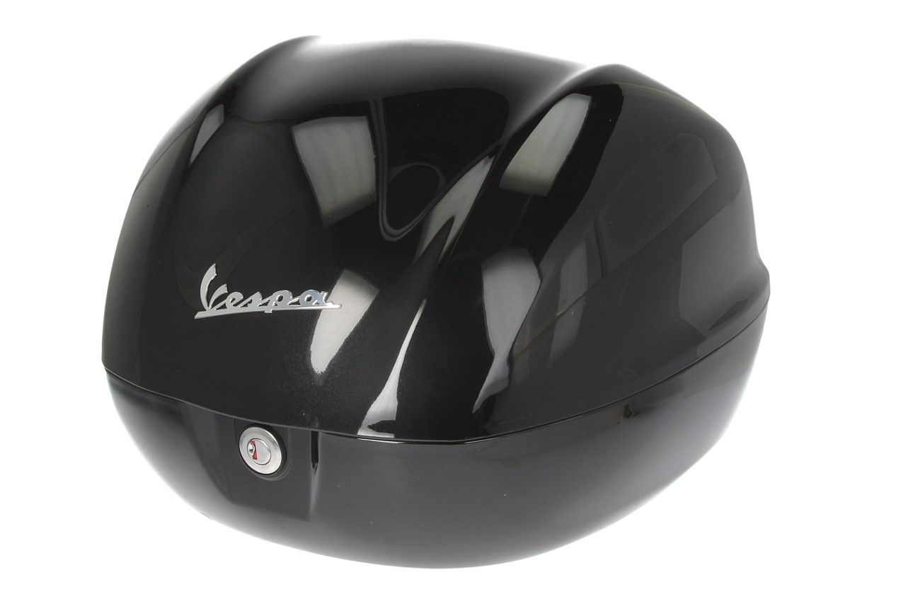 Baúl trasero para Vespa de 32 l, negro brillante Nero Cosmo (98/A), sin acolchado para la espalda