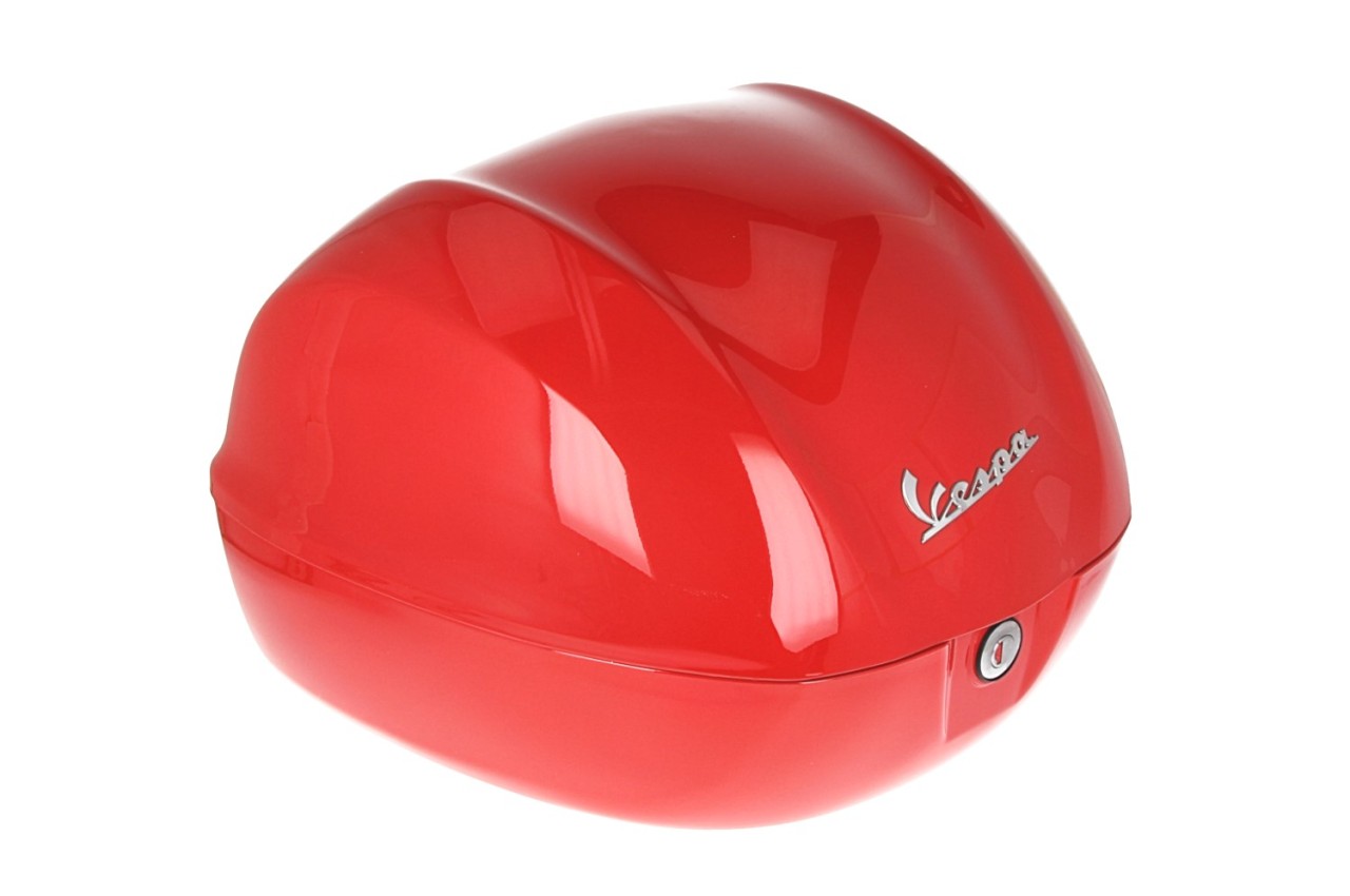 Baúl trasero para Vespa de 32 l, rojo brillante, 894, sin respaldo
