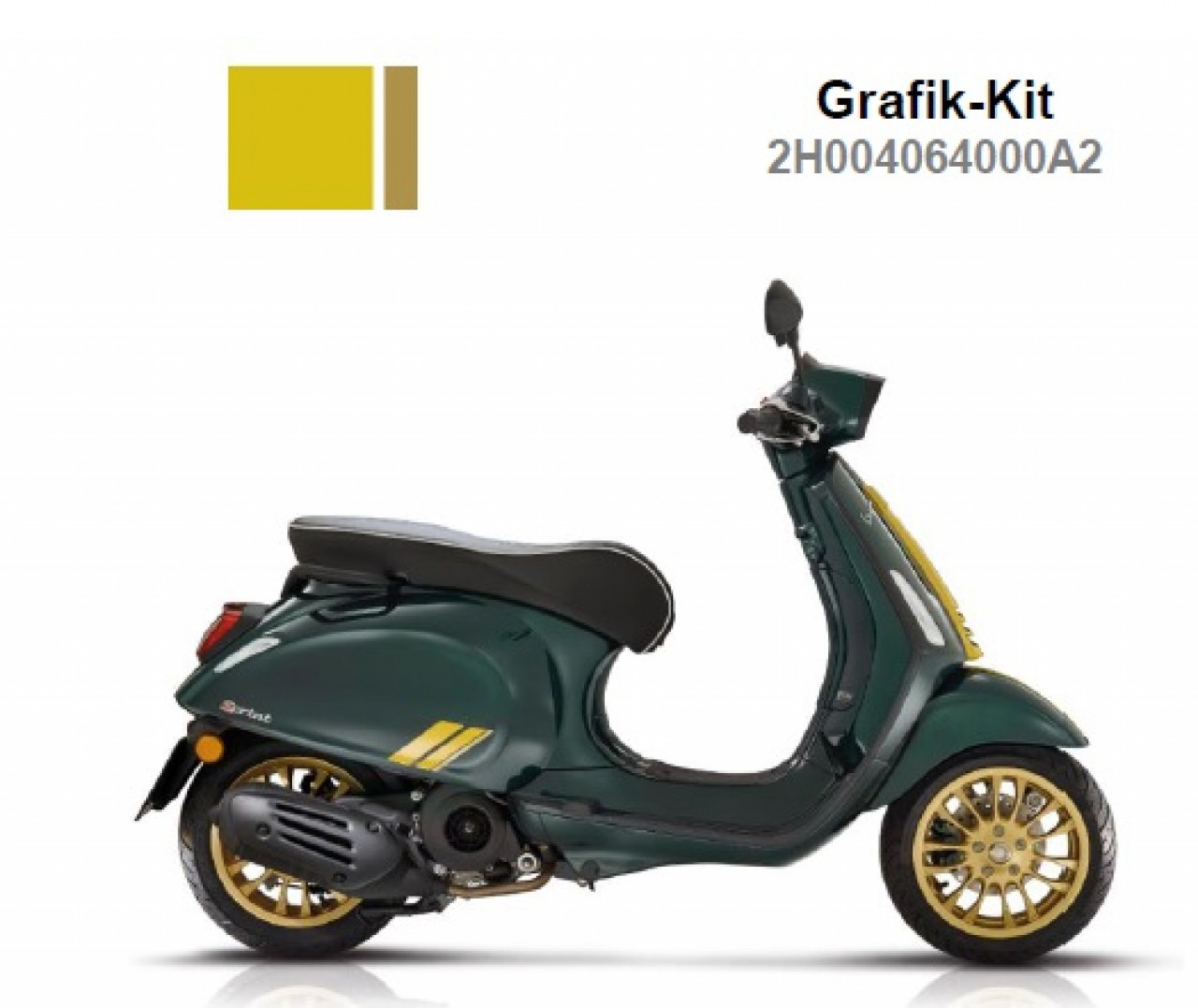 Juego de calcomanías, para Top Case, amarillo, Racing Sixties, Vespa Sprint