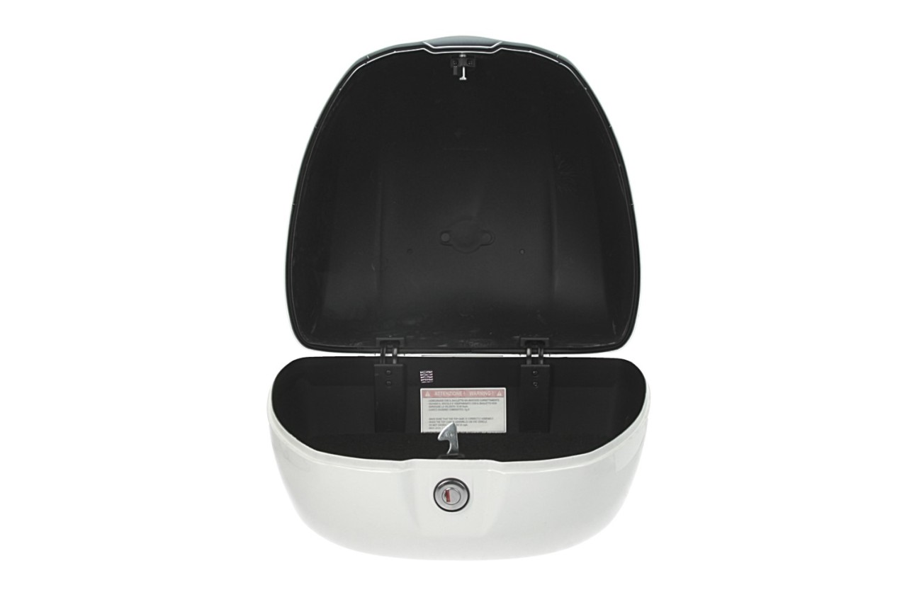 Baúl para Vespa de 32 litros, blanco brillante, B04, sin respaldo