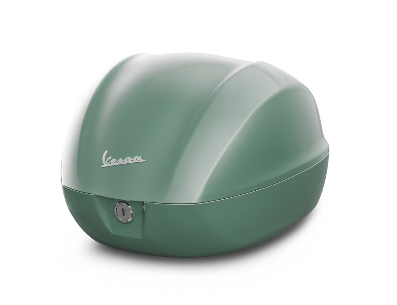 Baúl trasero para Vespa de 32 l, verde brillante, modelo V33, sin respaldo