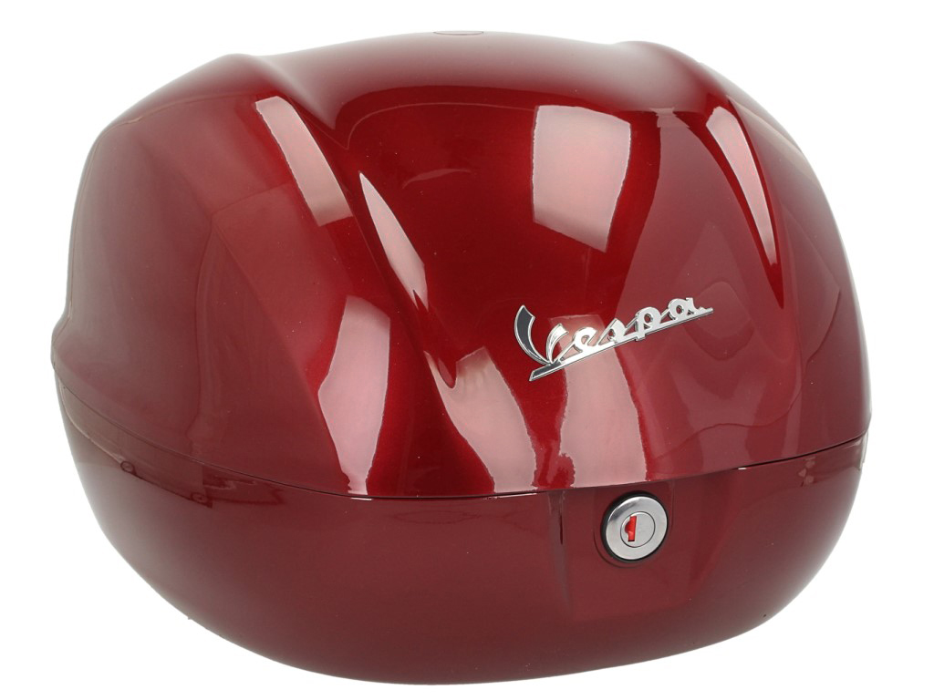 Baúl trasero para Vespa de 32 l, rojo brillante, modelo 880/A, sin respaldo