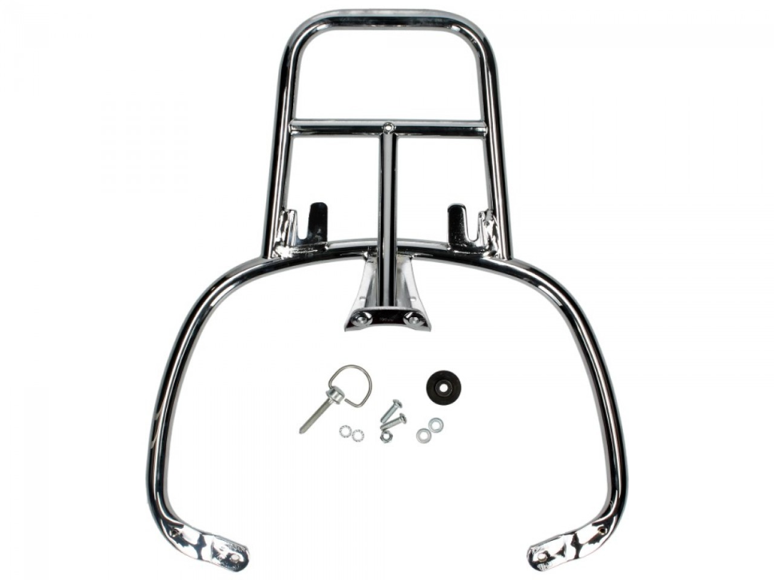 Portaequipajes trasero cromado para Vespa Primavera / Sprint / Elettrica