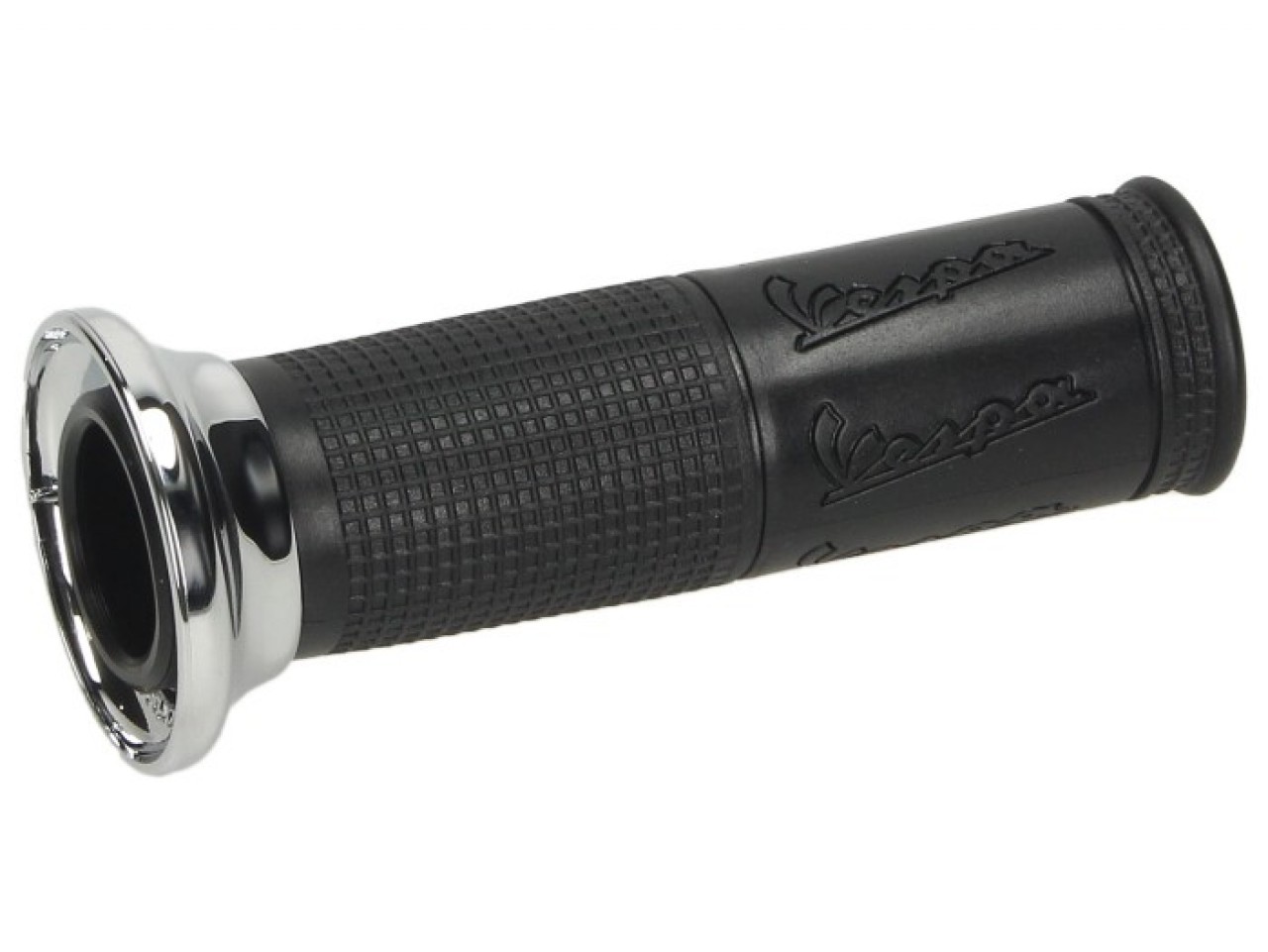 Maneta original negra "Logo/chrome" para Vespa ET/​LX/​LXV/​S/​Primavera/​Sprint 50-150ccm