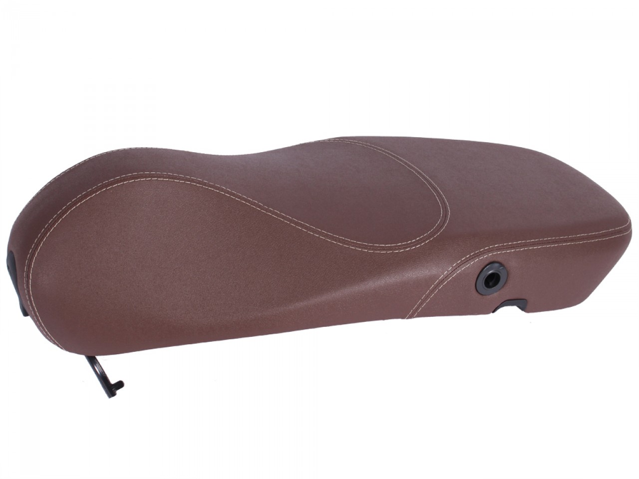 Banqueta de asiento Vespa original para Vespa Primavera en marrón con costuras blancas