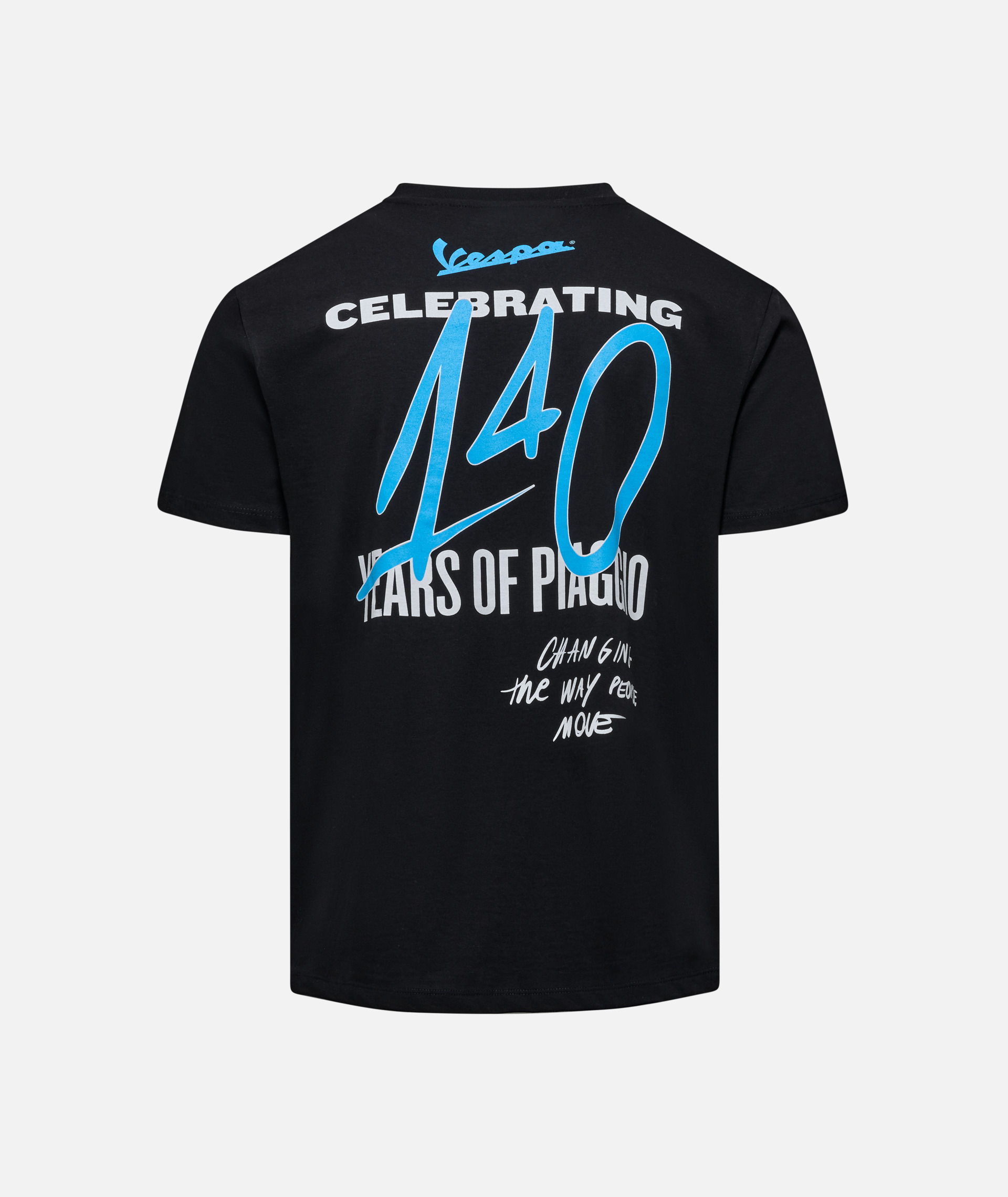 Camiseta Vespa "140 años Piaggio" negro azul