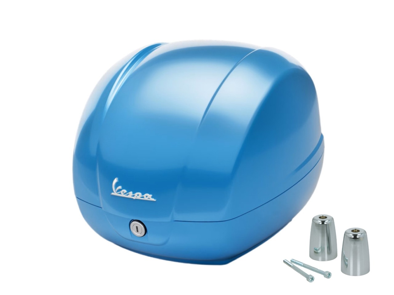 Baúl original de 36 litros en azul claro A19 para Vespa GTS 125/310 y GTV 310