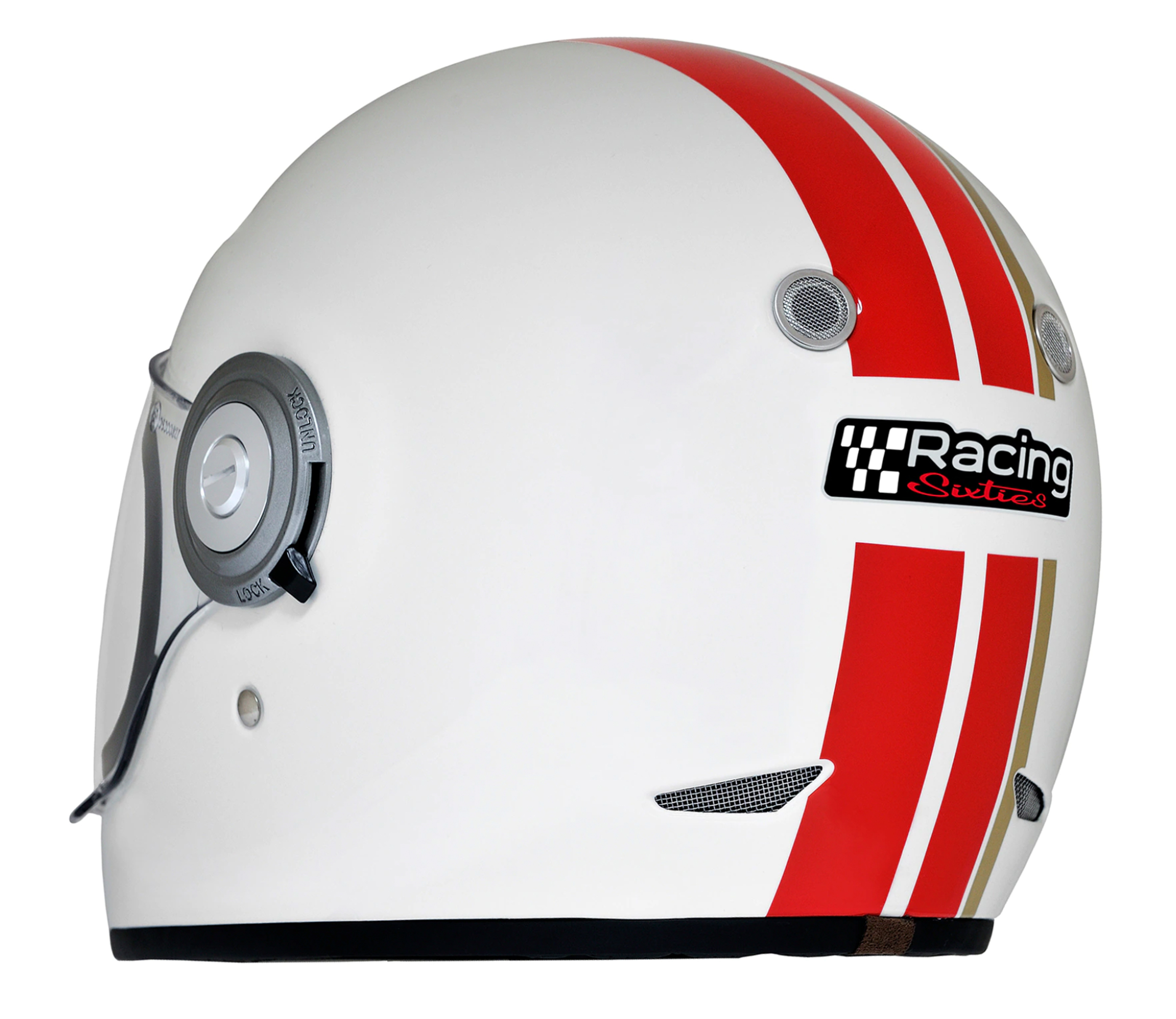Casco integral Vespa Racing años 60 rojo / blanco