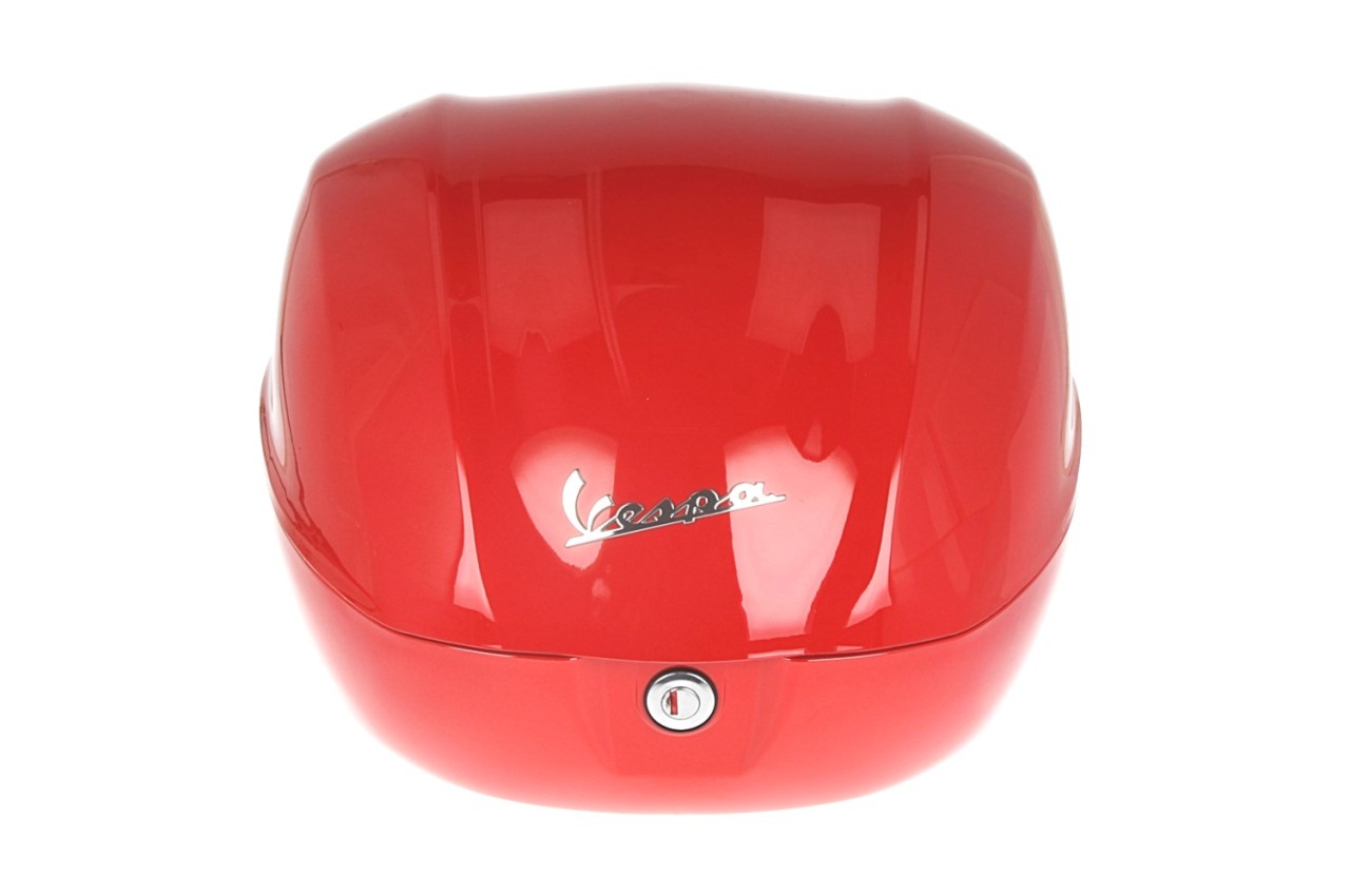 Baúl trasero para Vespa de 32 l, rojo brillante, 894, sin respaldo
