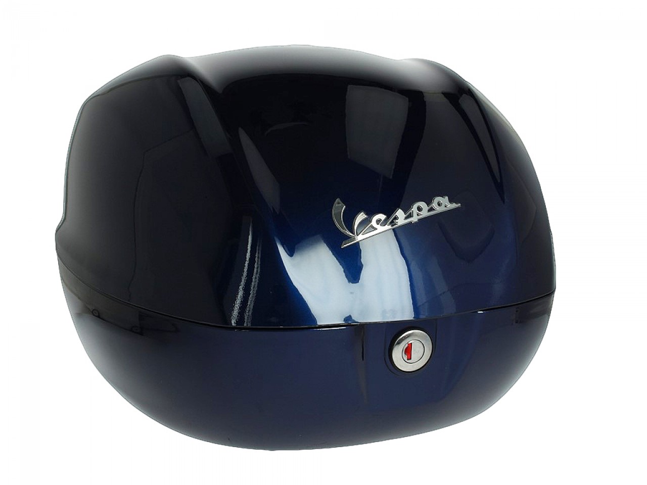 Baúl para Vespa de 32 l, azul oscuro brillante, 289/A, sin respaldo