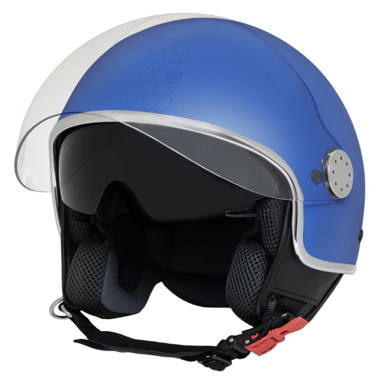 Casco jet Piaggio Demi Jet Mirror azul mate