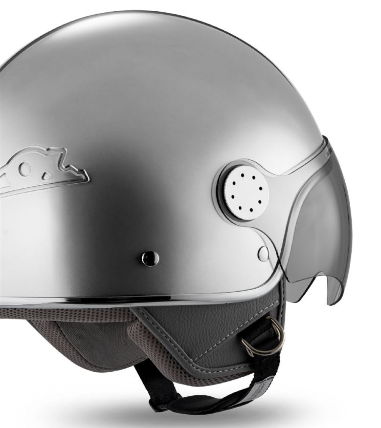 Casco jet Vespa Visor 4.0 DEC Blade plateado mate - S